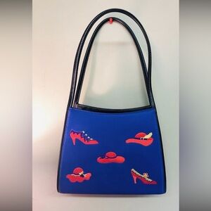 Marlo Red Hat Purple Dress Society Purple Canvas Tote Purse Handbag